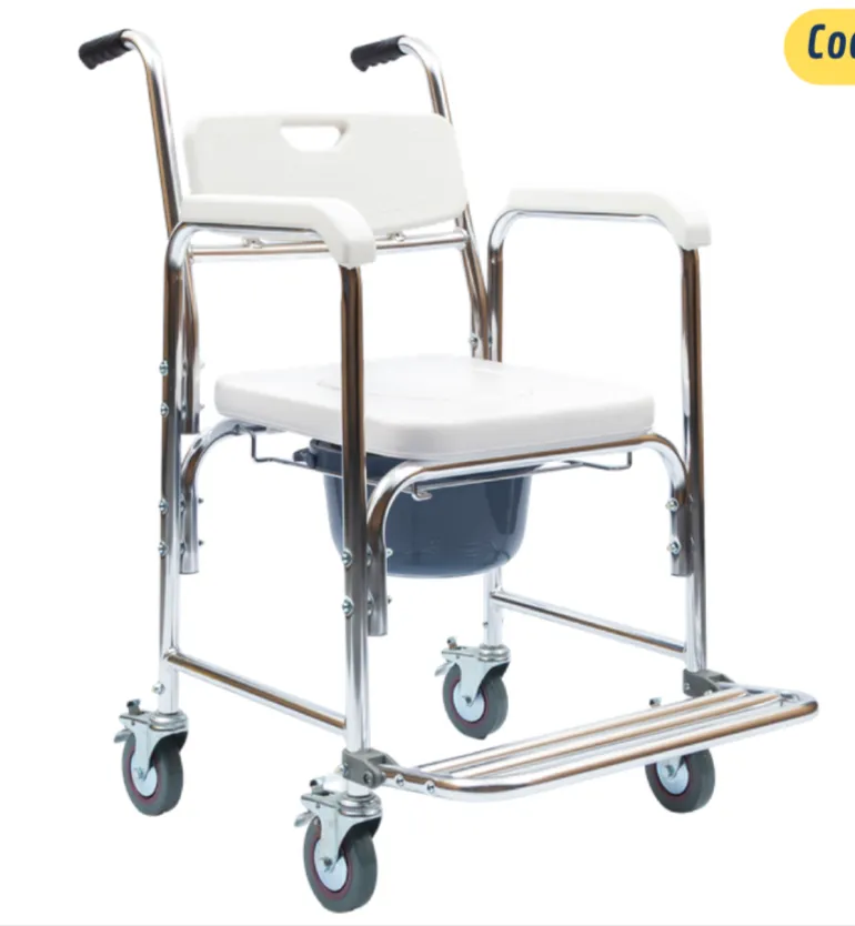 SILLA SANITARIA DUCHA CON APOYA PIE REBATIBLE Cod 1185